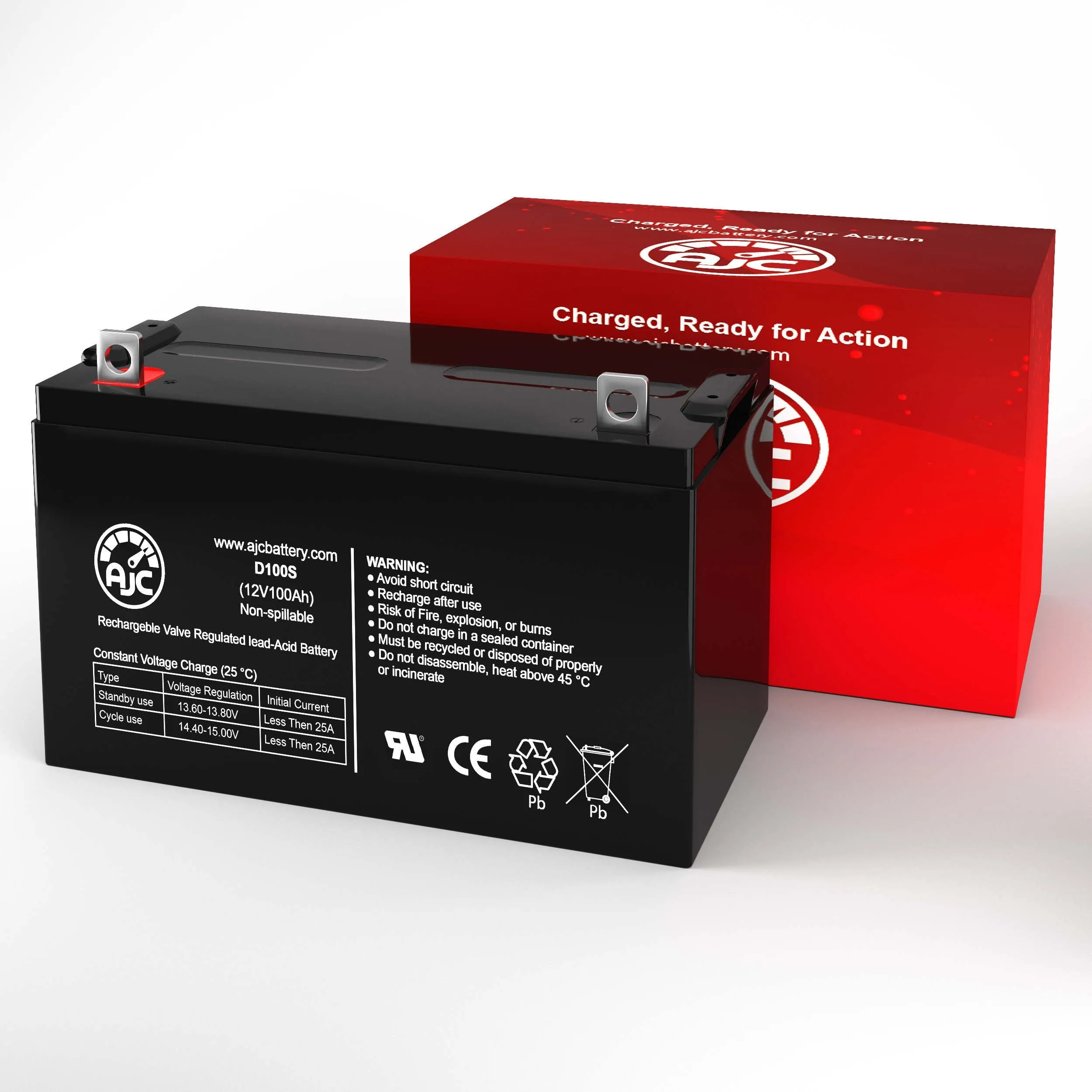 AJC Battery Compatible with Canadian SOLAR PV Solar Panles 12V 100Ah Solar Battery