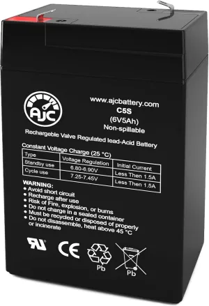 AJC Battery Compatible with OTT Lite 571PN3 Better Vision 6V 5Ah Spotlight Battery