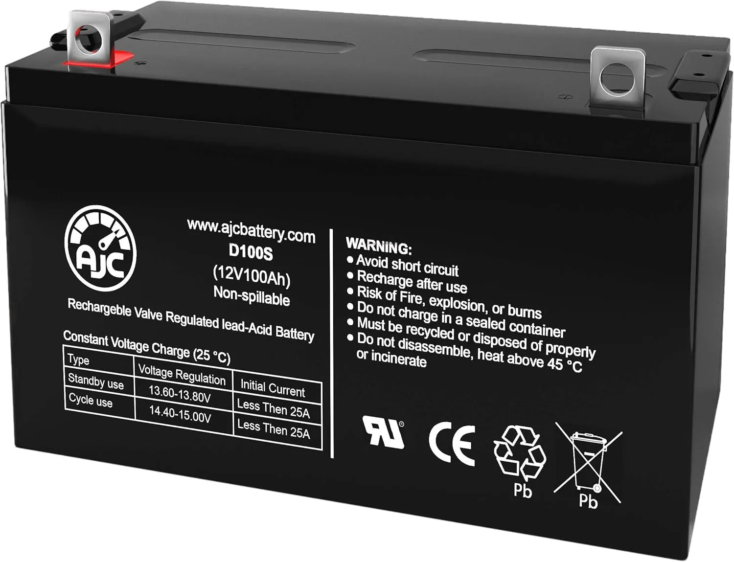 AJC Battery Compatible with Xantrex Technology PowerHub1800 PH-1800-GFP 12V 100Ah Solar Battery