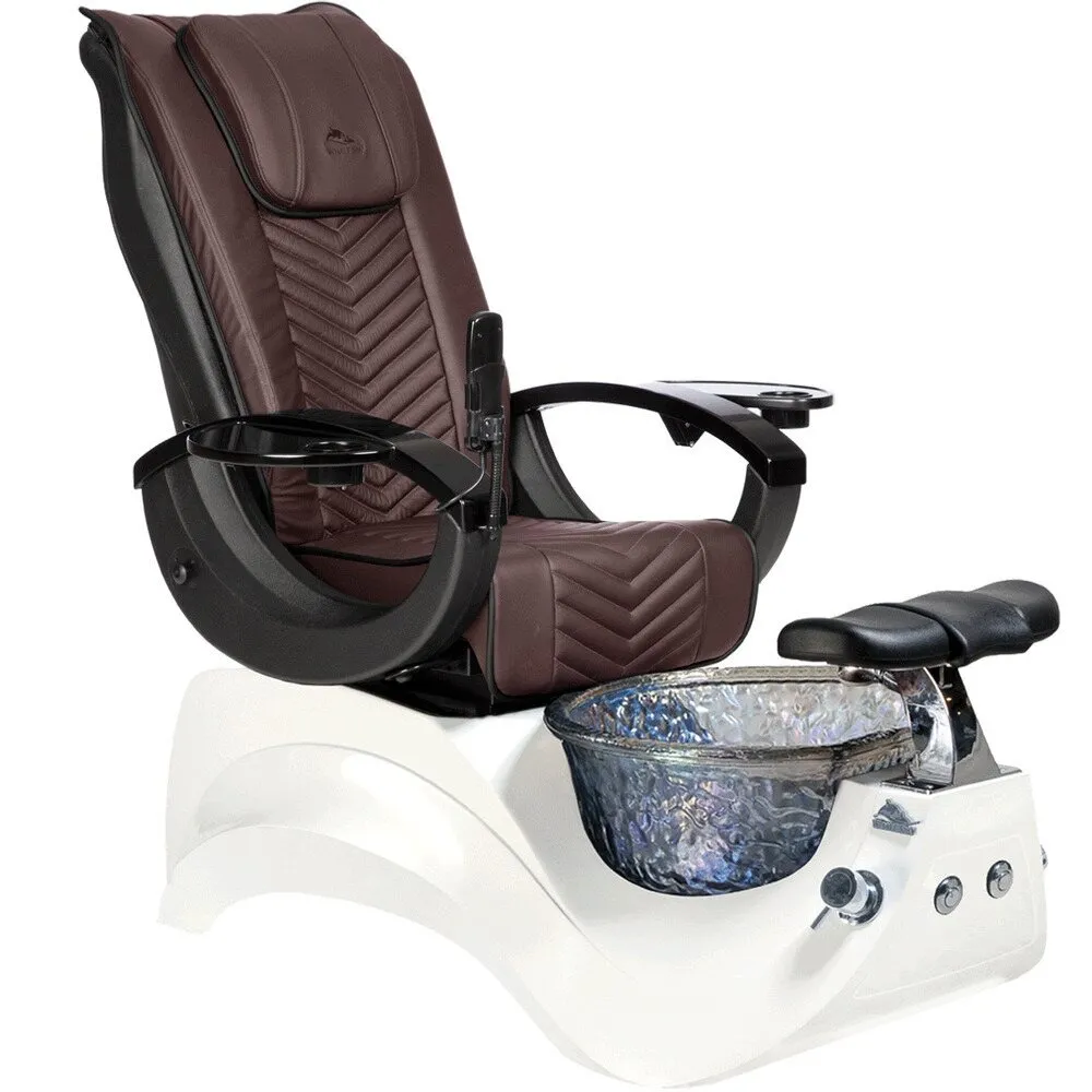 Alden Pedicure Chair with Crystal Glass Pedicure Basin by Whale Spa