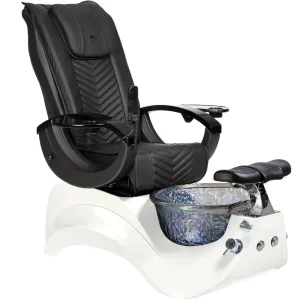 Alden Pedicure Chair with Crystal Glass Pedicure Basin by Whale Spa
