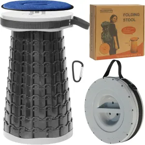 ALEVMOOM 2025 Upgraded XXL Collapsible Stool with Cushion 19.7",1000lbs Max Weight,Wider & Taller Seat, Heavy Duty Portable Retractable Folding Chair or Travel Foot for Camping & Outdoors(Grey)