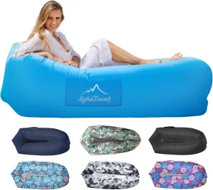 AlphaBeing Inflatable Lounger Air Sofa, Portable Inflatable Couch Mesh Hollow Air Hammock Anti Leakage Air Chair for Outdoor Camping Beach Traveling
