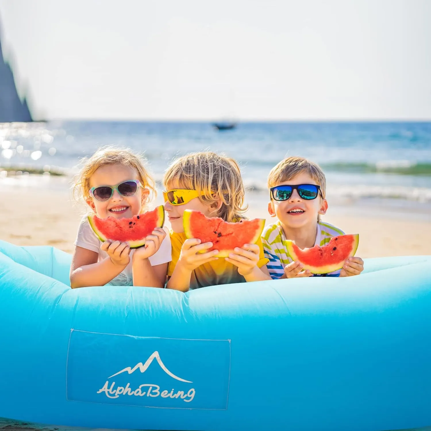 AlphaBeing Inflatable Lounger Air Sofa, Portable Inflatable Couch Mesh Hollow Air Hammock Anti Leakage Air Chair for Outdoor Camping Beach Traveling