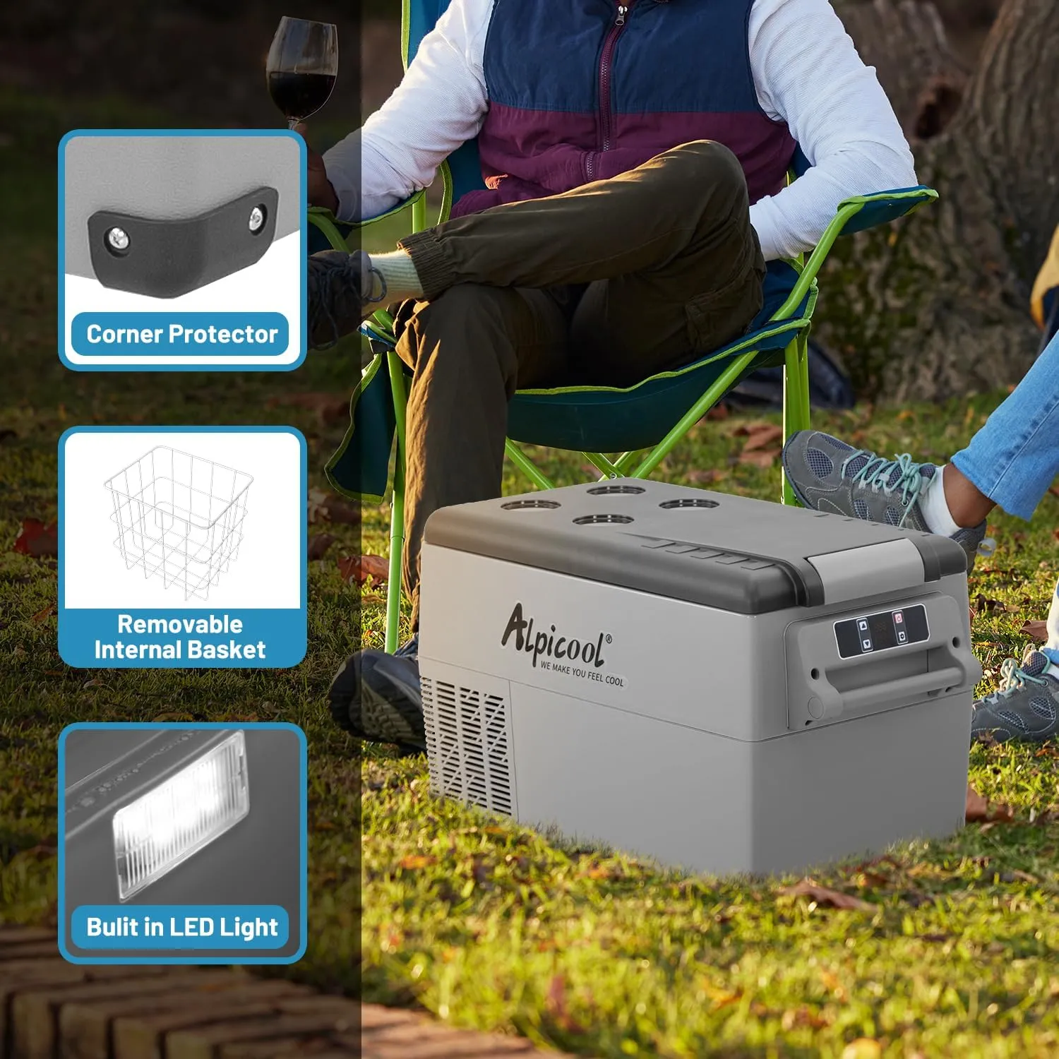 Alpicool CF55 Portable Freezer,12 Volt Refrigerator, 52 Quart (49.4 Liter) Fast Cooling 12V Car Fridge Freezer -4℉~68℉, Car Cooler, 12/24V DC and 100-240V AC for Outdoor, Camping, RV, Truck