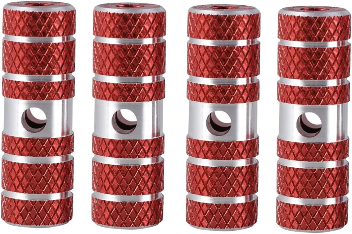 Aluminum Alloy Bike Cylinder Pedals Stunt Pegs Quick Release for Bikes Red Pegs for