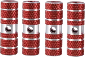 Aluminum Alloy Bike Cylinder Pedals Stunt Pegs Quick Release for Bikes Red Pegs for