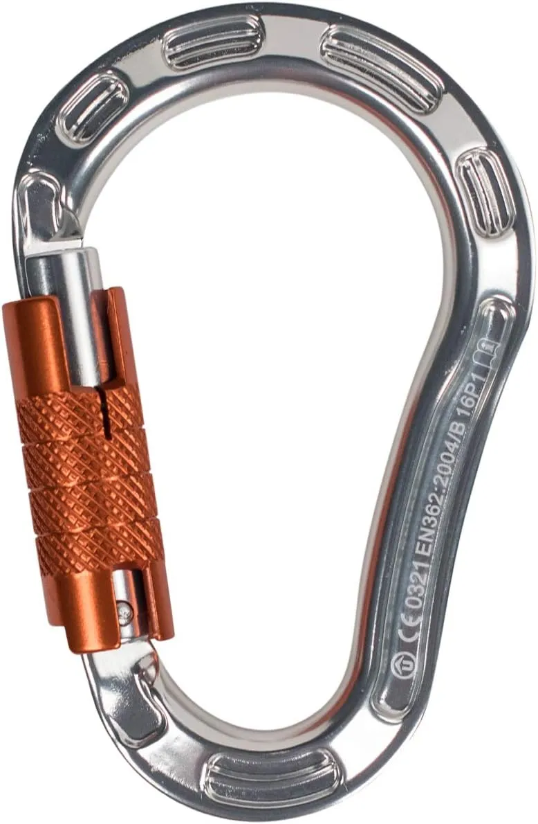 Aluminum Forged Screwgate Lock HMS Clip | Quality Heavy Duty 22kN Safety Clip with Triple-Lock
