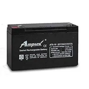 Amptek 6V 10AH Rechargable VRLA Battery for Toys & Scientific Projects