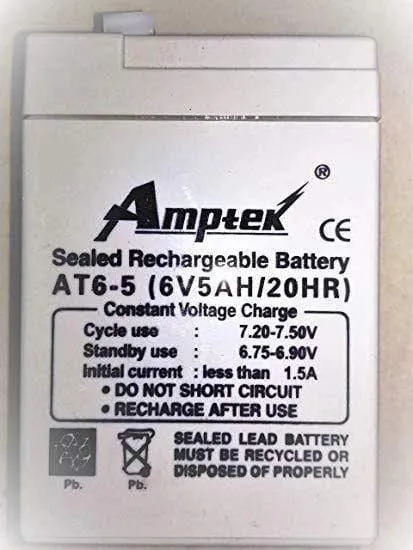 Amptek 6V 5Ah Rechargeable Battery