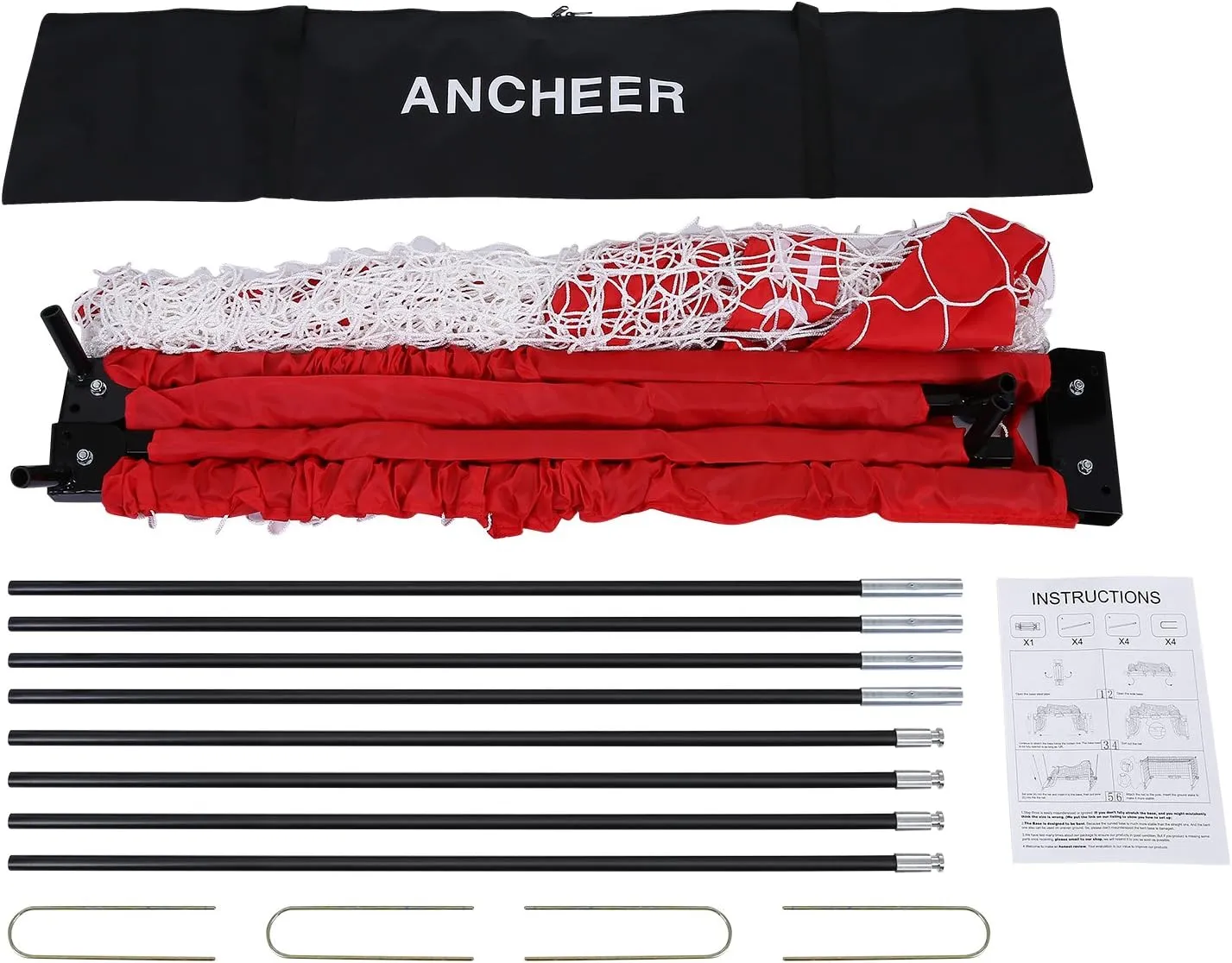 ANCHEER Portable Soccer Goal Net for Teens/Adults - Quick Set-Up Soccer Net for Backyard（12 x 6 ft）