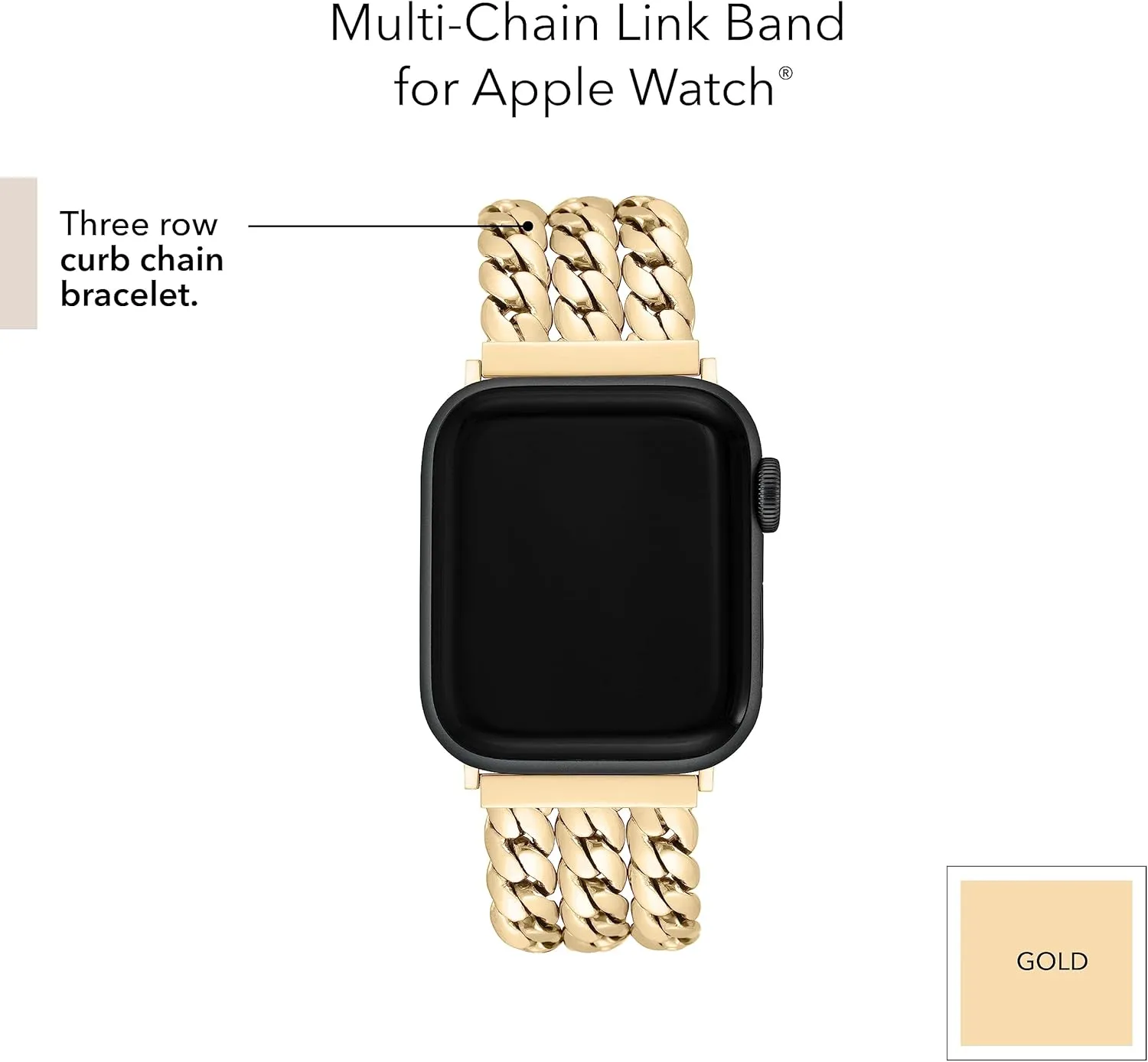 Anne Klein Fashion Chain Bracelet for Apple Watch Secure, Adjustable, Apple Watch Band Replacement, Fits Most Wrists