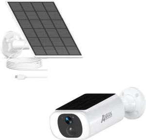 ANRAN C3 2K Solar Security Cameras Wireless Outdoor & 3W Solar Panel with 3M Micro USB & Type-C Port Cable