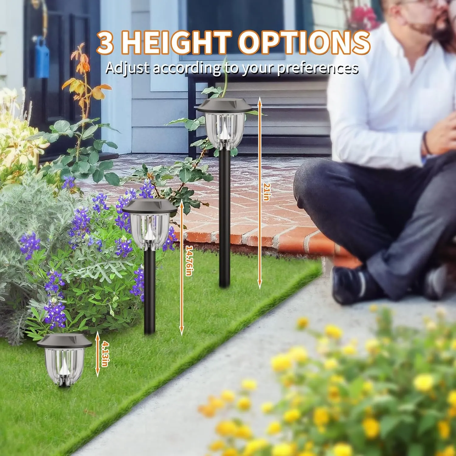 AOSEA Solar Pathway Lights - Outdoor Waterproof, Solar Powered Landscape Lights, Cool White, 2 Pack