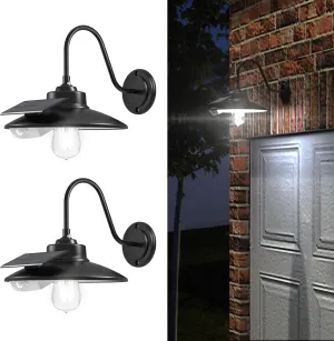 APONUO Solar Wall Lights Outdoor with 3 Lighting Modes & Motion Sensor, IP65 Waterproof, Rustic Vintage Gooseneck Solar Wall Light Decor for Barn, Wall, Porch, Farmhouse