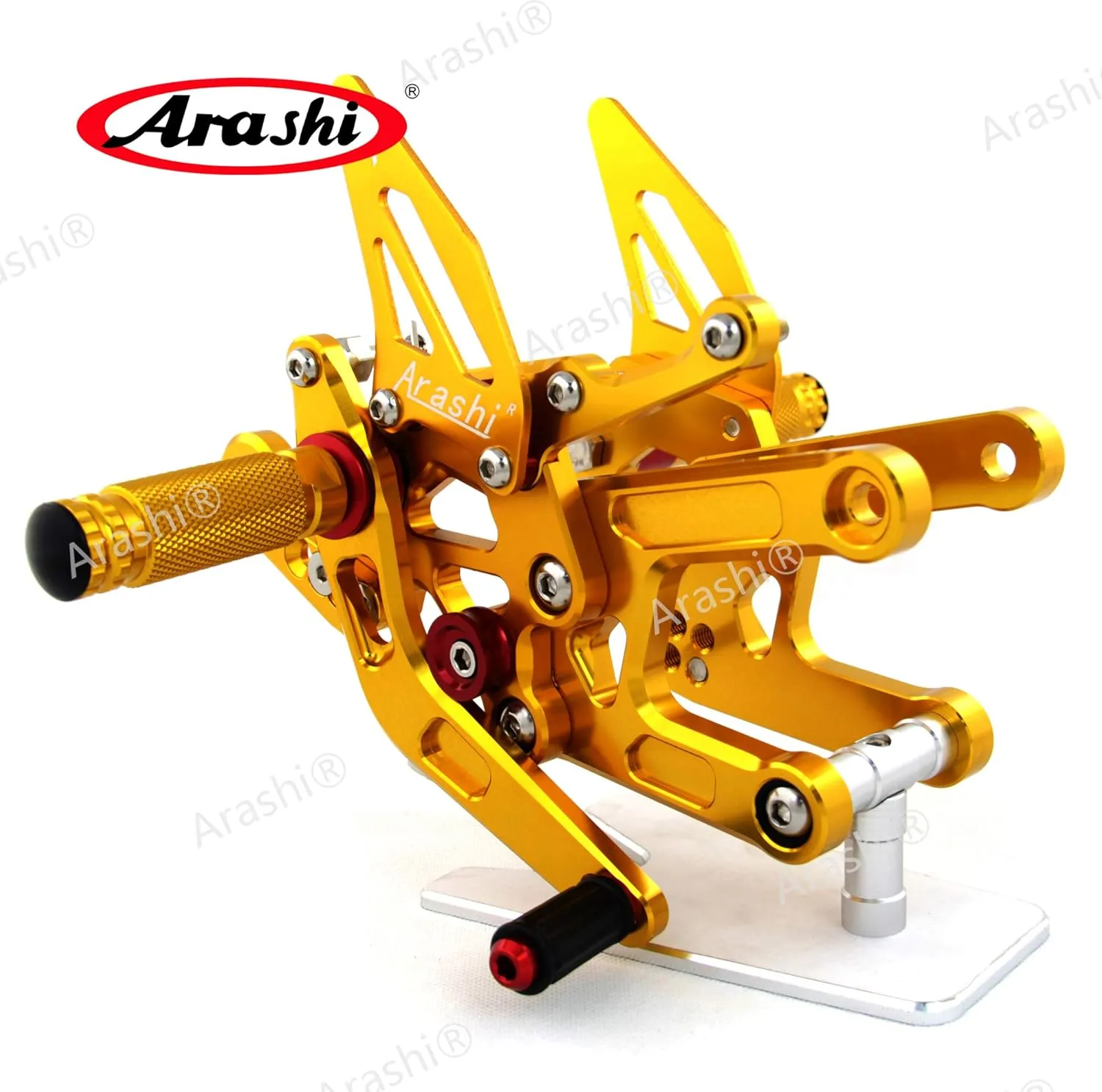 Arashi Rearsets for Yamaha YZF R6 2006-2016 YZF-R6 Motorcycle Accessories Adjustable Footrests FootPegs Foot Peg Rest 1 Set Gold 2007 2008 2009-2012 2013 2014 2015