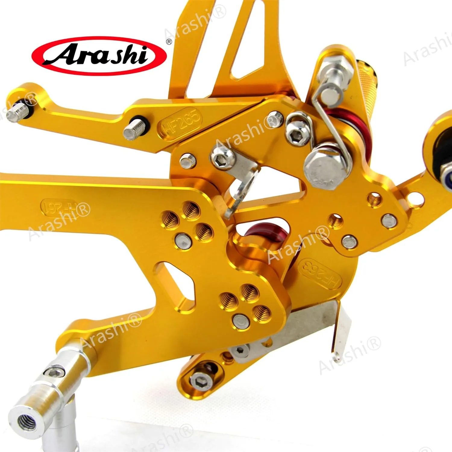 Arashi Rearsets for Yamaha YZF R6 2006-2016 YZF-R6 Motorcycle Accessories Adjustable Footrests FootPegs Foot Peg Rest 1 Set Gold 2007 2008 2009-2012 2013 2014 2015