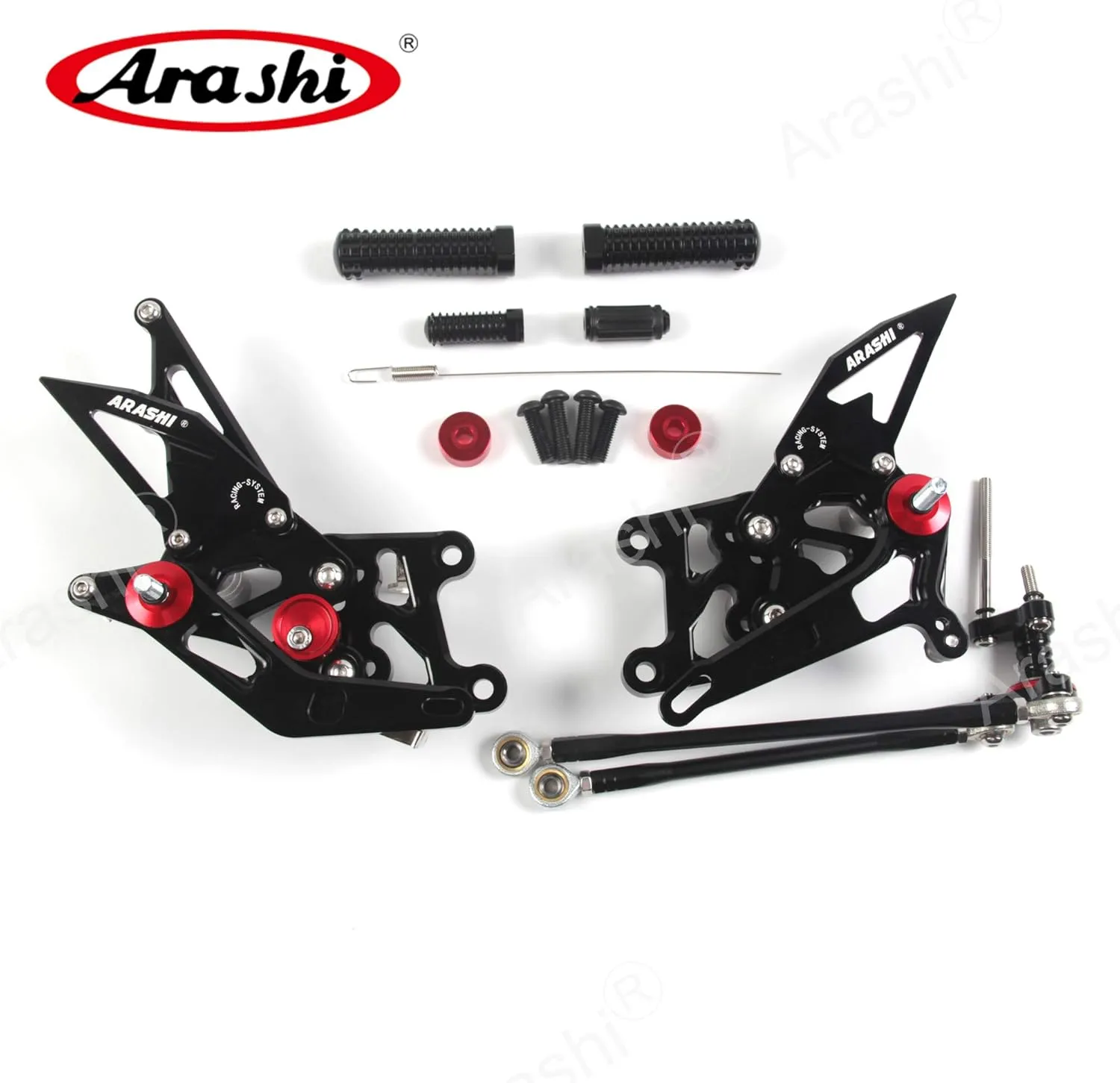 Arashi (Version 2.0) Rearsets for Honda CBR600RR 2007 2008 Motorcycle Accessories Adjustable Footrests Foot Peg Rear Sets CBR 600 CBR600 RR 600RR Black 07 08