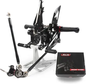 Arashi (Version 2.0) Rearsets for Honda CBR600RR 2007 2008 Motorcycle Accessories Adjustable Footrests Foot Peg Rear Sets CBR 600 CBR600 RR 600RR Black 07 08