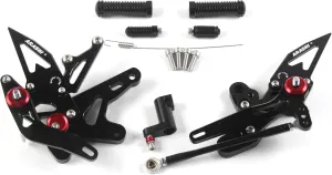 Arashi (Version 2.0) Rearsets for Kawasaki Ninja 250 2018-2023 / Z250 2019-2022 / Ninja 500 2024 Motorcycle Accessories Adjustable Footrests Foot Peg Rear Sets Black Ninja250 Ninja500