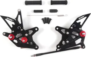 Arashi (Version 2.0) Rearsets for Kawasaki Ninja ZX6R ZX636 2021-2024 Motorcycle Accessories Adjustable Footrests Foot Peg Rear Sets ZX-6R ZX-636 Black 2022 2023