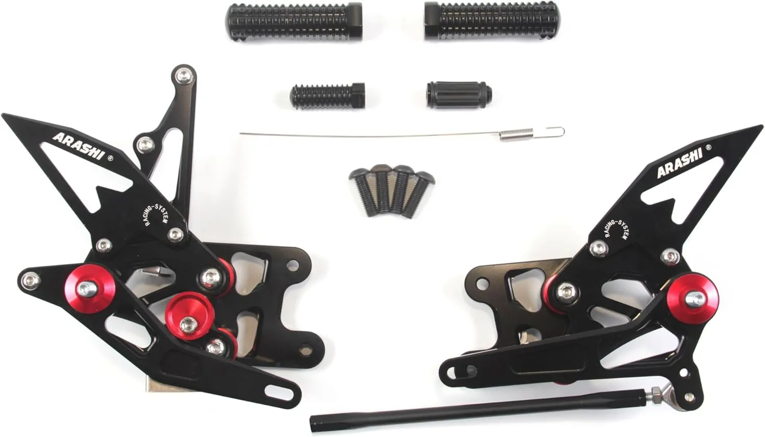 Arashi (Version 2.0) Rearsets for Suzuki GSXR 1000 2007 2008 Motorcycle Accessories Adjustable Footrests Foot Peg Rear Sets GSX-R 1000 GSX-R1000 GSXR1000 Black 07 08
