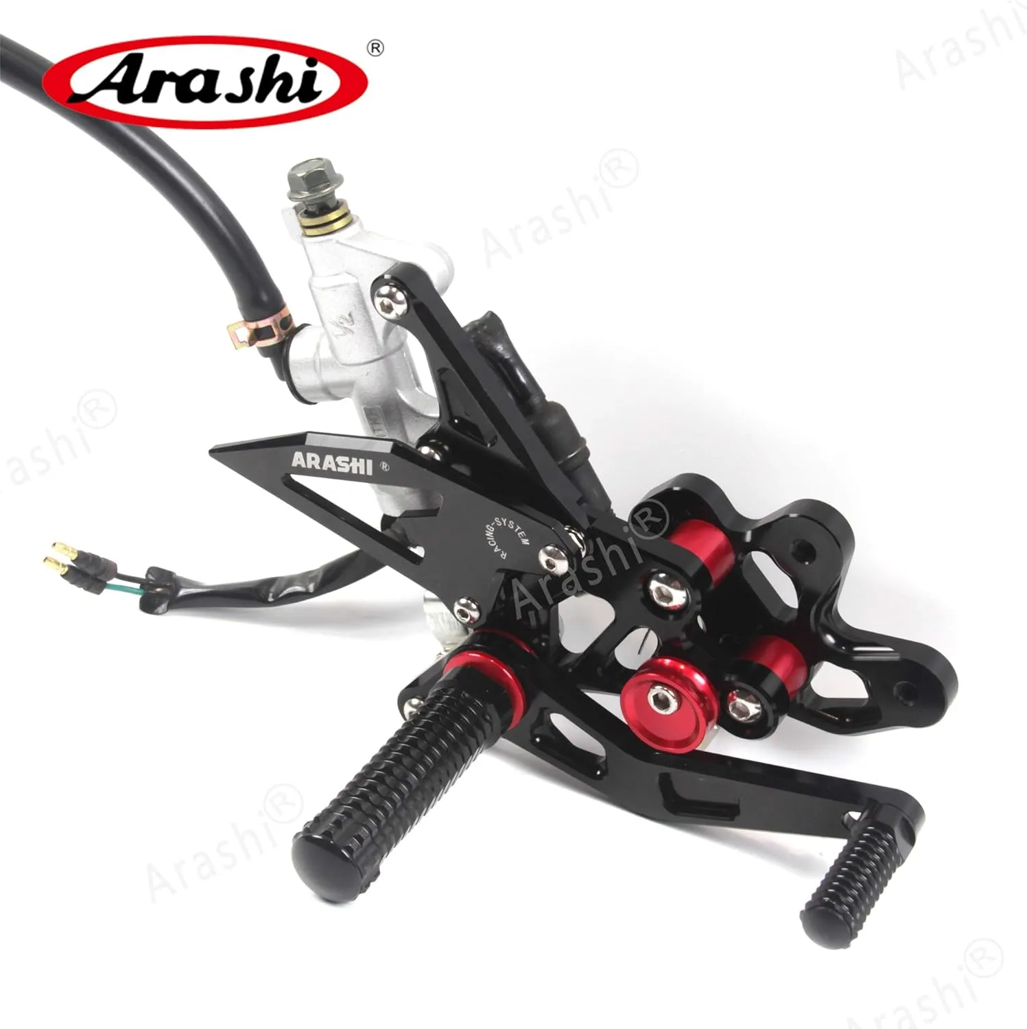 Arashi (Version 2.0) Rearsets for Suzuki GSXR 600 750 2006-2010 Motorcycle Accessories Adjustable Footrests Foot Peg Rear Sets GSX R600 R750 GSX-R 600 750 GSXR600 GSXR750 Black 2007 2008 2009