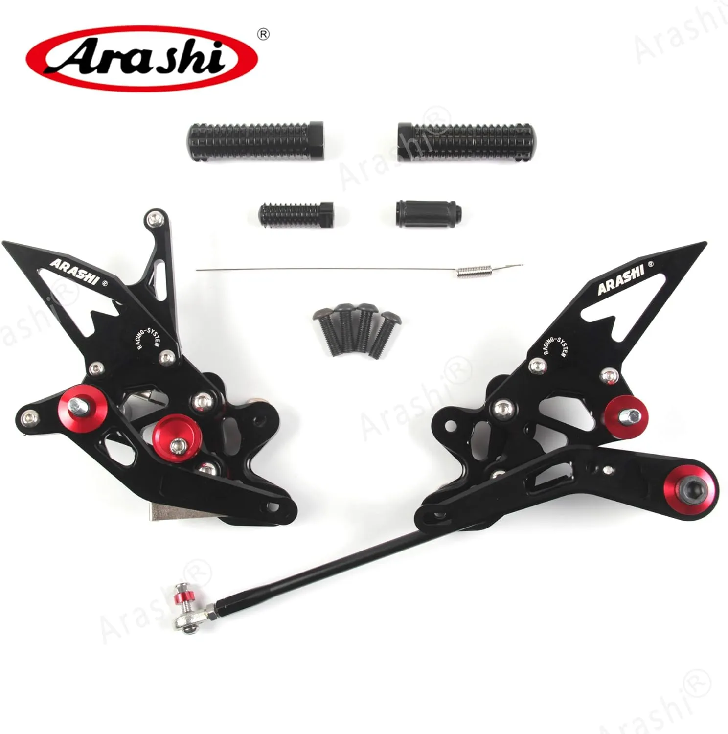 Arashi (Version 2.0) Rearsets for Suzuki GSXR 600 750 2006-2010 Motorcycle Accessories Adjustable Footrests Foot Peg Rear Sets GSX R600 R750 GSX-R 600 750 GSXR600 GSXR750 Black 2007 2008 2009