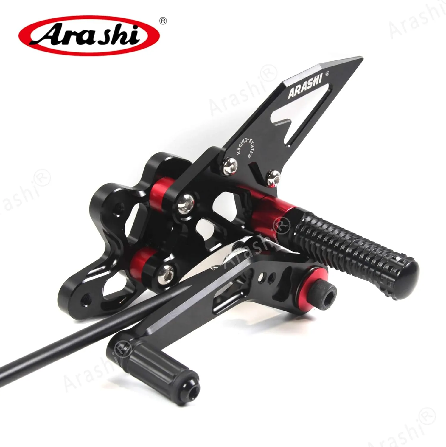 Arashi (Version 2.0) Rearsets for Suzuki GSXR 600 750 2006-2010 Motorcycle Accessories Adjustable Footrests Foot Peg Rear Sets GSX R600 R750 GSX-R 600 750 GSXR600 GSXR750 Black 2007 2008 2009