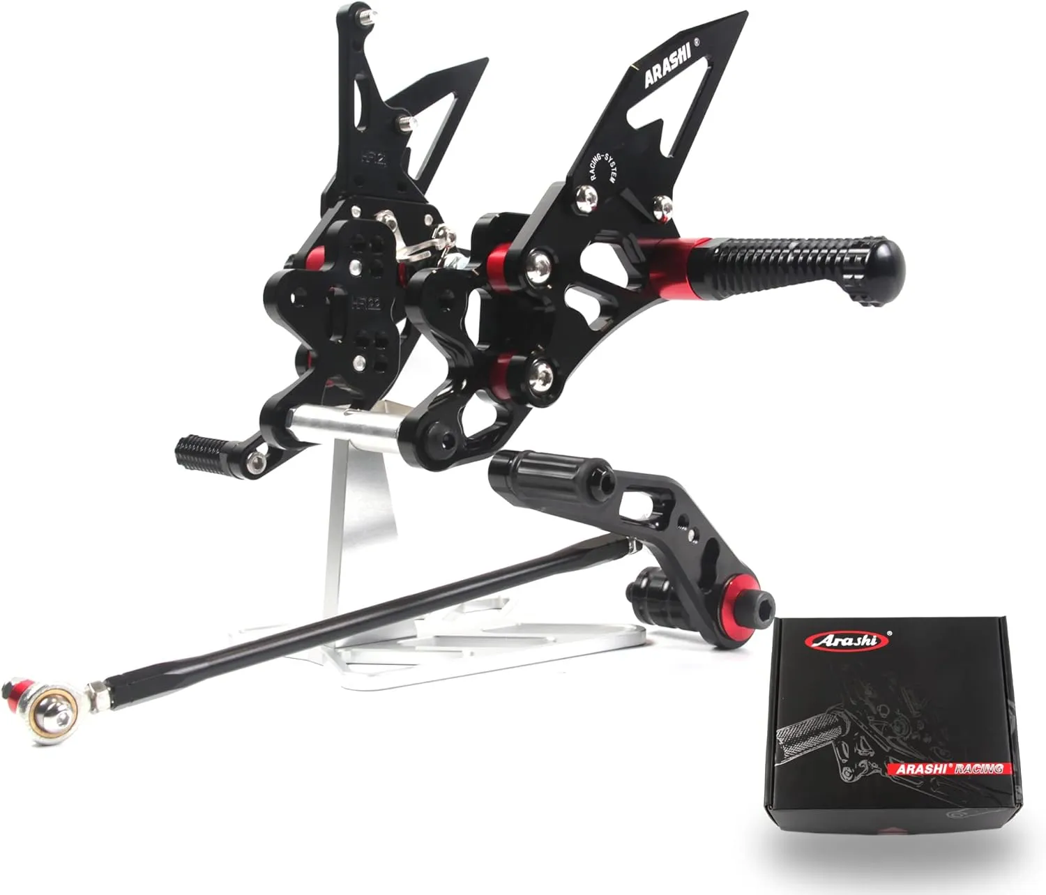 Arashi (Version 2.0) Rearsets for Suzuki GSXR 600 750 2006-2010 Motorcycle Accessories Adjustable Footrests Foot Peg Rear Sets GSX R600 R750 GSX-R 600 750 GSXR600 GSXR750 Black 2007 2008 2009