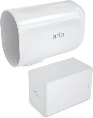 Arlo Extended Battery and Housing, Works Pro 5S 2K, Pro 4, Pro 3, Ultra 2, and Ultra Cameras, White - VMA5410 (Renewed)