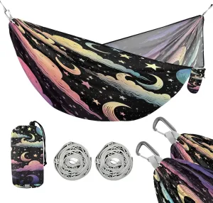 ATTX Colorful Sky Camping Hammock - Lightweight & Portable Hammocks, Heavy Duty 330lbs Capacity for Indoor, Hiking, Backpacking, Travel, Backyard, Beach#451
