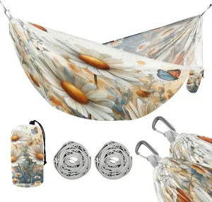 ATTX Watercolor Meadow Daisies Camping Hammock - Lightweight & Portable Hammocks, Heavy Duty 330lbs Capacity for Indoor, Hiking, Backpacking, Travel, Backyard, Beach#412