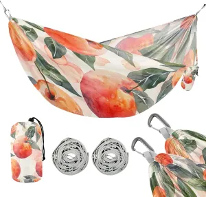 ATTX Watercolor Peach Camping Hammock - Lightweight & Portable Hammocks, Heavy Duty 330lbs Capacity for Indoor, Hiking, Backpacking, Travel, Backyard, Beach#521