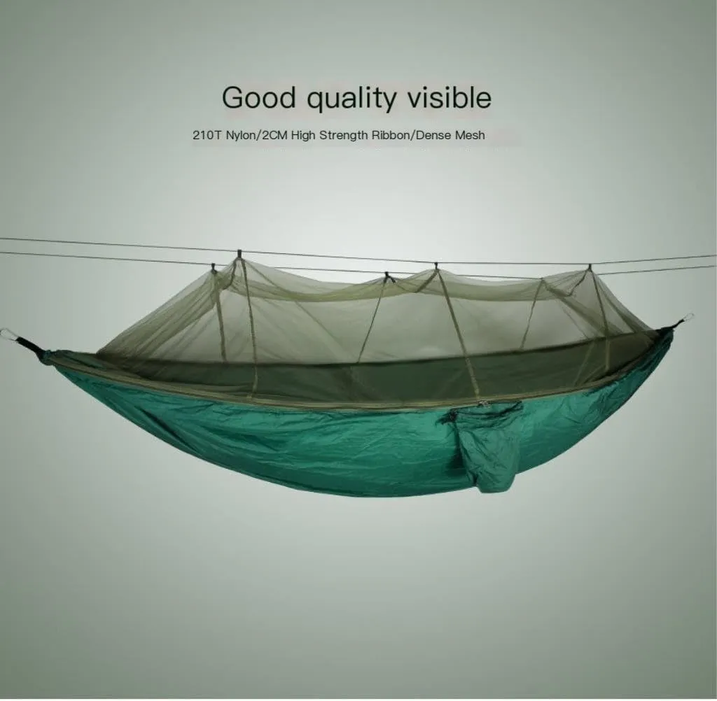 Backyard Patio Hammocks Outdoor Mosquito Net Hammock Anti-Mosquito Anti-Rollover Nylon Camping Outdoor Portable Swing Hammock Camping Essentials(Purple)