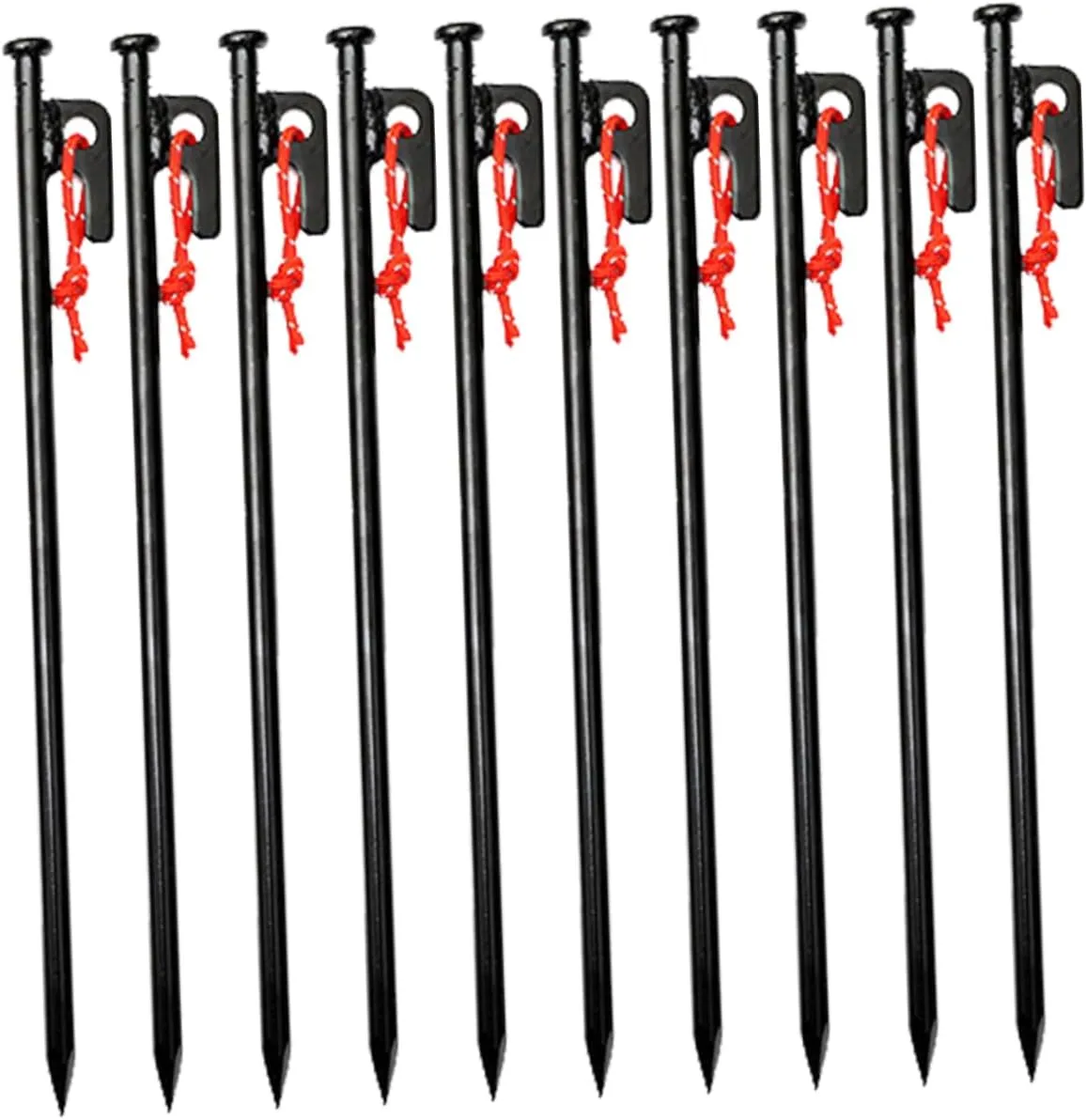Balacoo Heavy Duty Tent Stakes 10pc Outdoor Ground Nails Easy to Drive Tips Secure Your Tent Tarp Canopy and More Includes Storage Bag