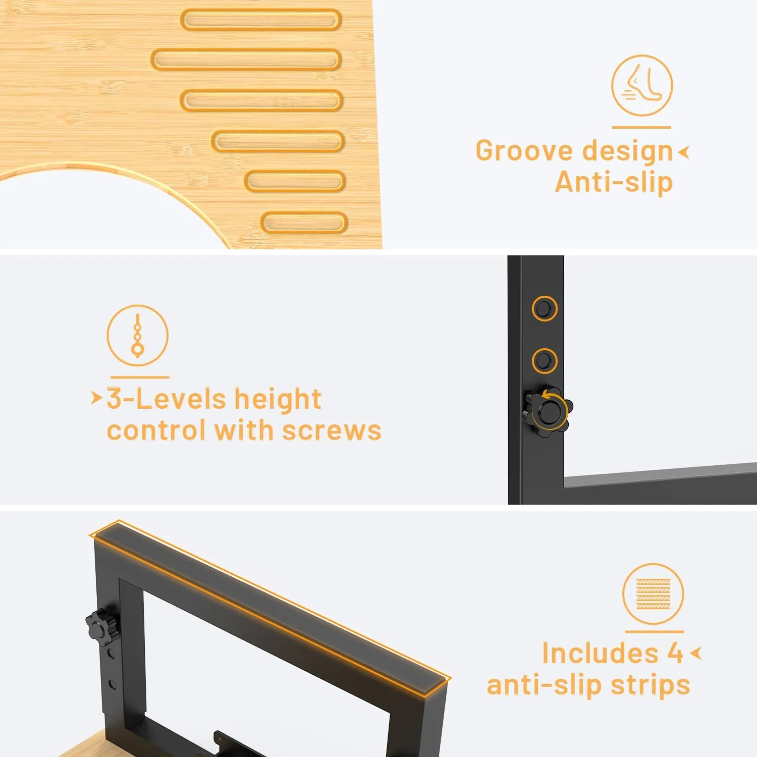 Bamboo Toilet Stool Foldable, 7 in, 8 in Or 9 in Adjustable Heights Squat Stool Potty for Adults Kids,Poop Step Stool with Extra Soft Microfiber Rug, Improve Bathroom Posture and Comfort
