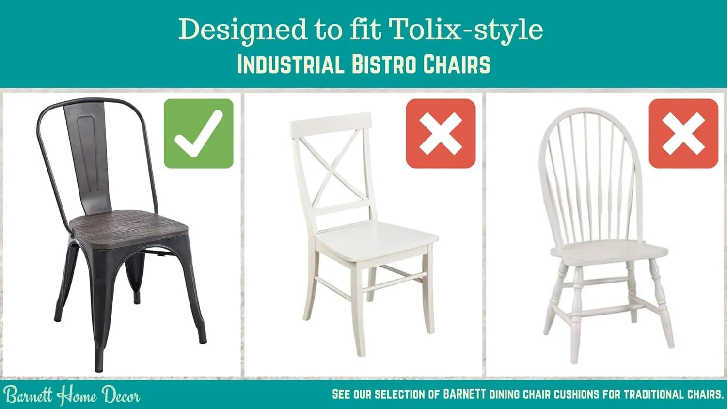 Barnett Home Decor Tolix Chair Pad, Hayden Beige, Metal Chair Cushions, 14x14 Chair Cushions Fit Most Tolix Chairs, Latex Foam Fill Small Seat Cushion with Ties (Neutral / 14" / Mid-Century)