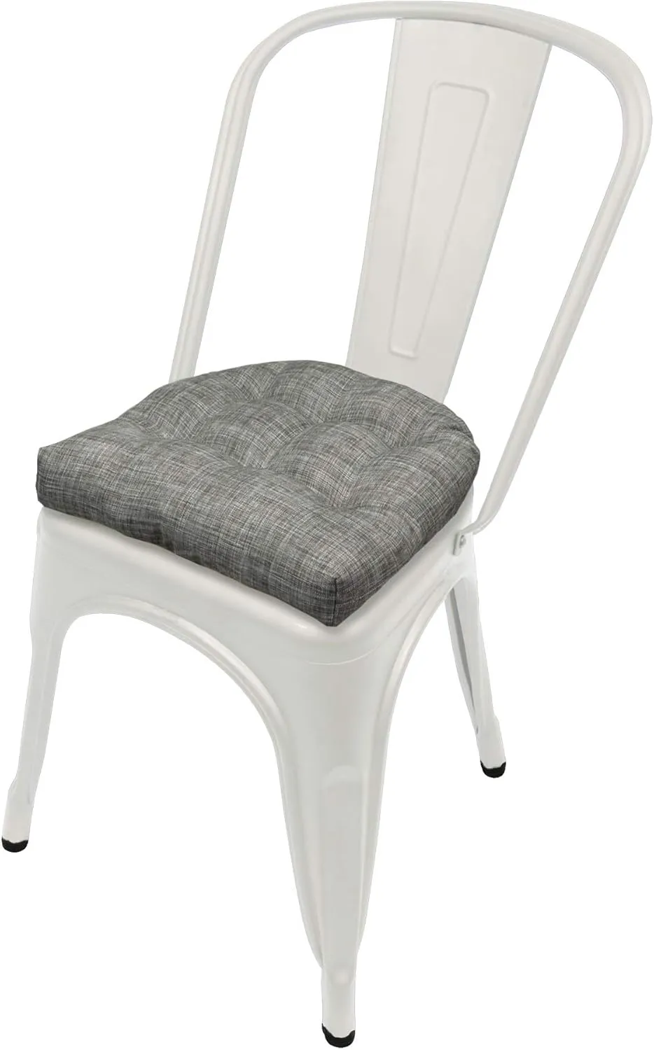 Barnett Home Decor Tolix Chair Pad, Hayden Grey, Metal Chair Cushions, 14x14 Chair Cushions Fit Most Tolix Chairs, Latex Foam Fill Small Seat Cushion with Ties, (Gray / 14" / Mid-Century)