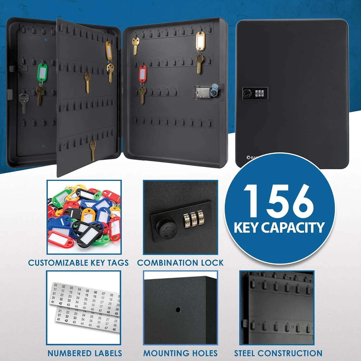 Barska Combination Lock Key Kabinet Drop Box Wall Mount for Key Storage