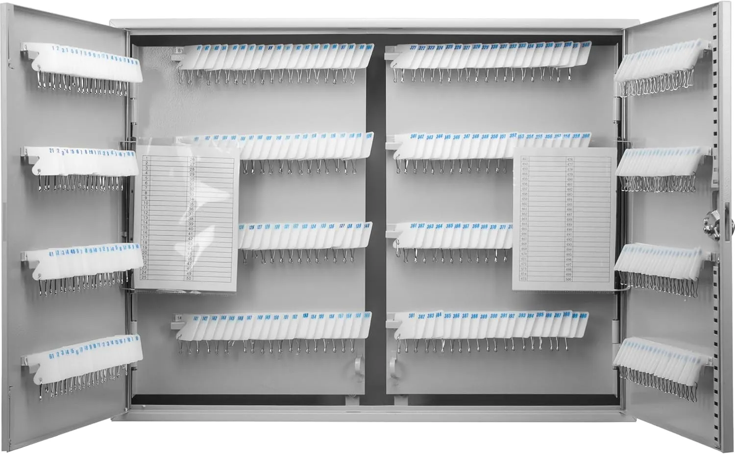 Barska Key Lock Key Cabinet Lock Box with Numbered Hooks and Tags - 480 Position - White Tags