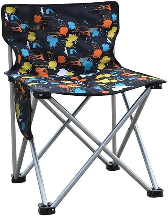 Beach Chair Increase Bold Simple Folding Fishing Stool Office Lunch Break Chair Portable Camping Home Chair (Color : Argento)