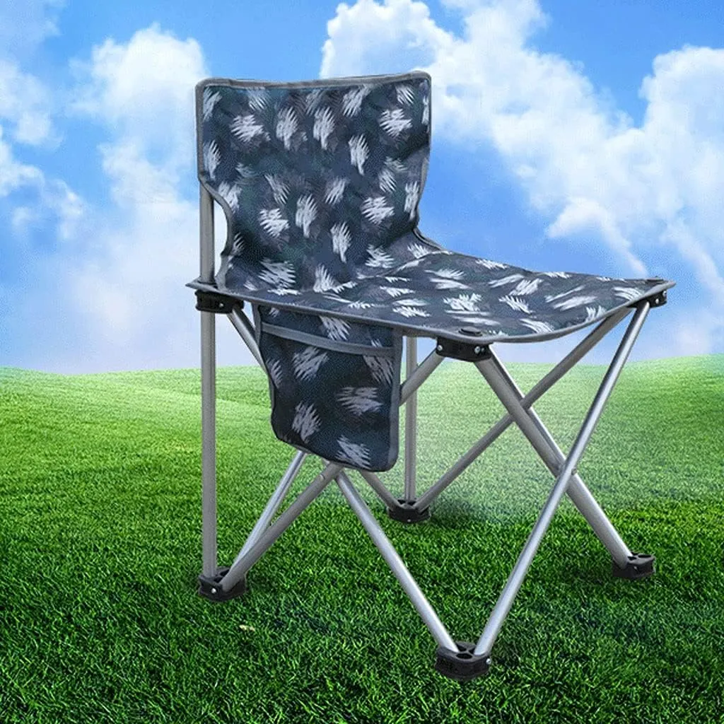 Beach Chair Increase Bold Simple Folding Fishing Stool Office Lunch Break Chair Portable Camping Home Chair (Color : Argento)