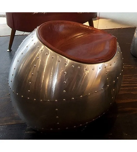 Belle X-1 Aluminium Aviator Spitfire Small Cocoon Stool