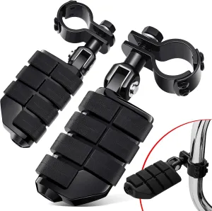 Benlari 3-Piece Highway Pegs with Mount Clamp Kit Motorcycle Footpegs 1-1/4in 32mm Fit for Harley Davidson for BMW for Honda for Suzuki for Kawasaki Engine Guards Crash Bars Style 03 Black