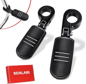 Benlari Highway Pegs,1.25" Highway Footpegs P Clamp Unbreakable A3 Steel Adjustable Fit for Harley Davidson Touring Street Glide Road Dyna Sportster Softail fits 1-1/4"(32mm) Engine Guard(Black)