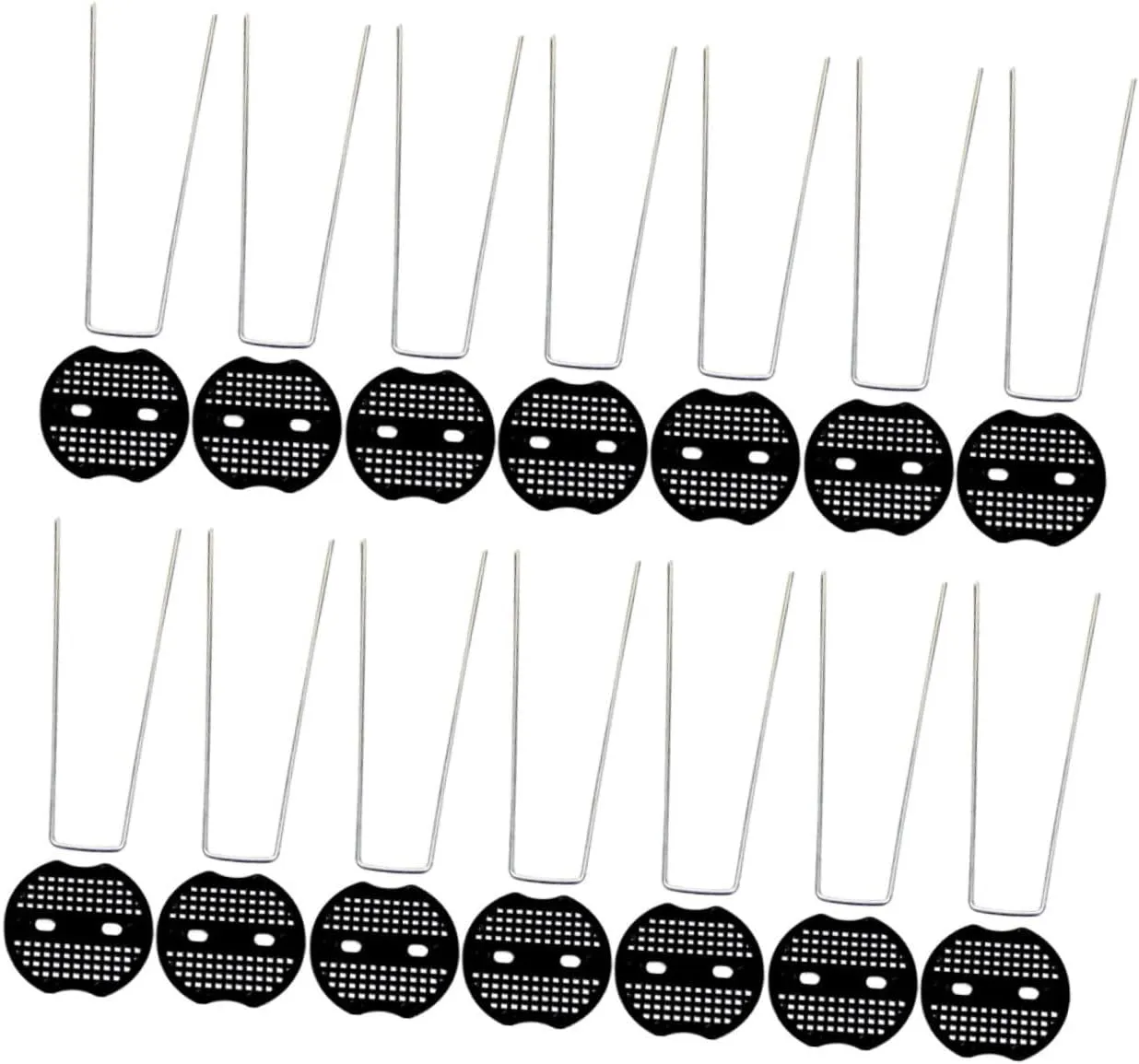 BESPORTBLE 15sets U-Shaped Garden Pegs Washers for Securing Tents Tarps and Fabrics Heavy Duty Ground Stakes for Outdoor Use for Camping Picnics and More