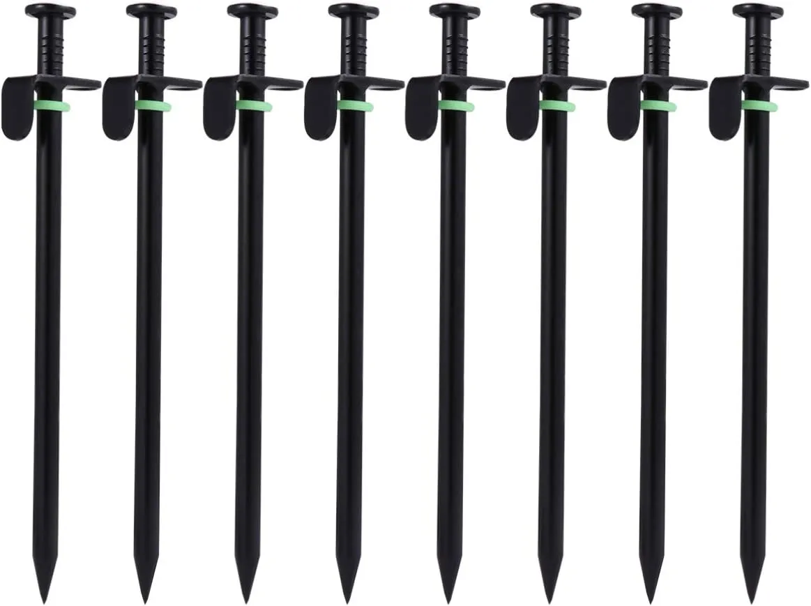 BESPORTBLE 16pcs Heavy Duty Tent Stakes Lengthened Non Pegs for Camping Ground Nails Hook and Visibility Features for