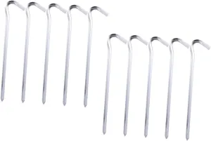 BESPORTBLE 2sets Aluminum Alloy Tent Pegs Camping Accessories 10-Pack Tent Nails Easy to Push and Pull Out for Outdoor Camping 12pcs*2
