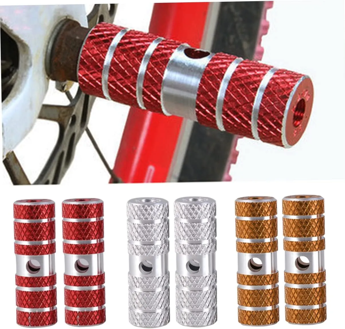 BESPORTBLE Pair Bicicletas para Adultos BMX Pegs Motorcycle Rear Pegs Stunt Pedal Pegs Cylinder Pedal Footpeg Bike